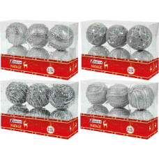 BOX 6 SFERE LUX SILVER DECOR.CM.8 ASS. (12pz)